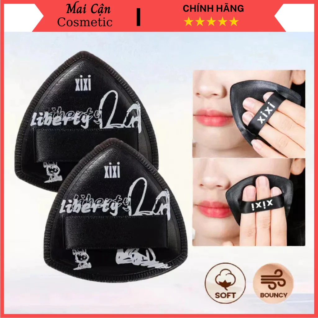 SET 2 Mút Tán Kem Nền XIXI Mút Tam Giác Đen Hình Giọt Nước Chất Liệu Cao Su Đúc Mềm Mại An Toàn - Chính Hãng