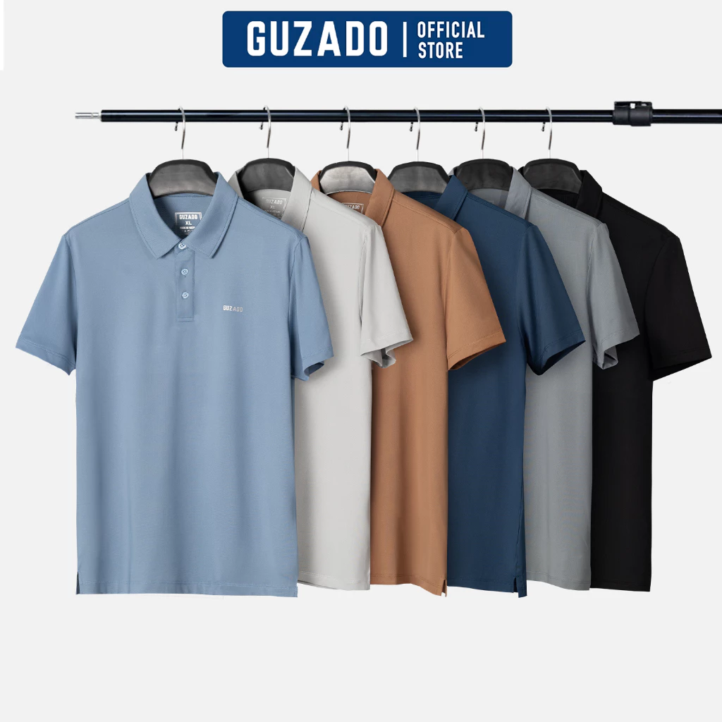 Áo Polo Nam Guzado Cổ Bẻ,Chất Coolmax Thấm Hút CựcTốt Kiểu Dáng Basic, Co giãn thoải mái GPL001-GAPS25S001