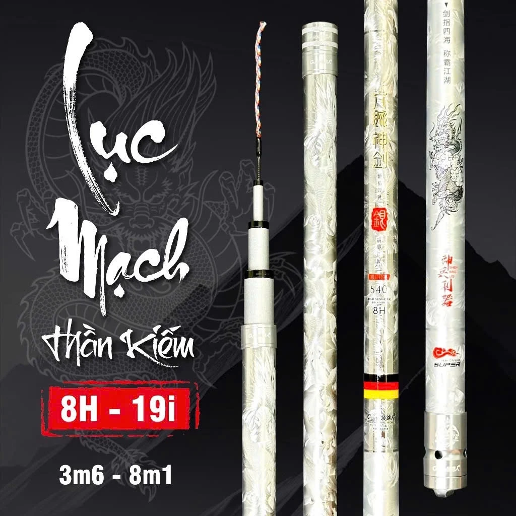 Cần câu Lục Mạch Thần Kiếm 8H - Chất Liệu Carbon - Chuyên săn hàng - BB78