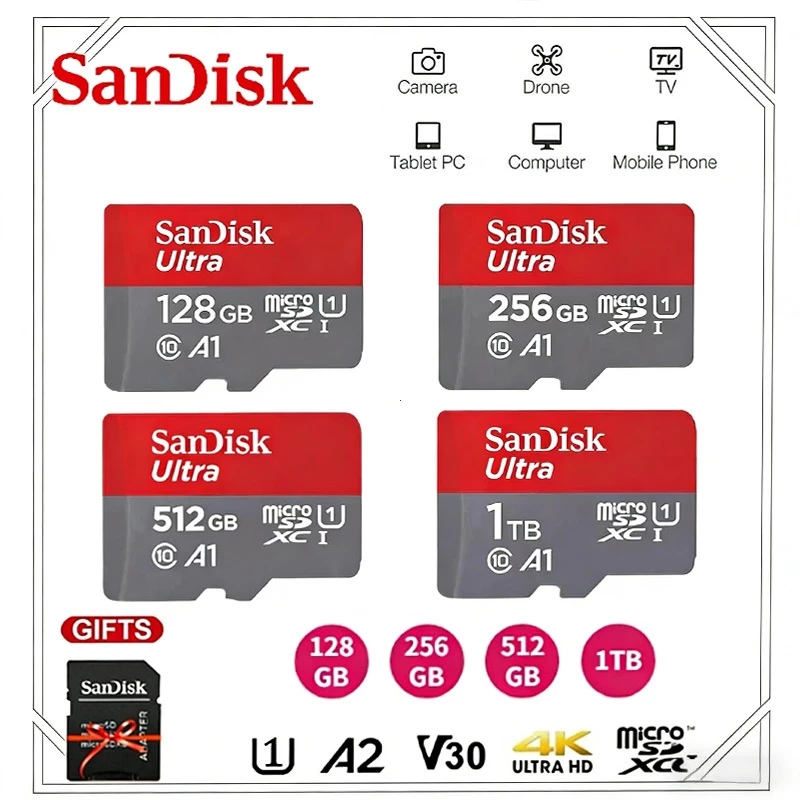 Thẻ nhớ MicroSDXC SanDisk  32GB/64GB/128Gb Ultra A1 C10 U1 UHS-I 150MB/s Bảo hành 5 năm