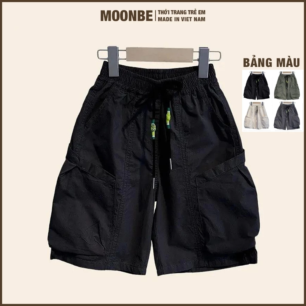 Quần Sooc Gió Túi Hộp Cho Bé Trai Size Đại 13kg - 68kg, Quần Short Bé Trai 12 Tuổi Phong Cách Hàn Quốc, Quần Q001 Q162