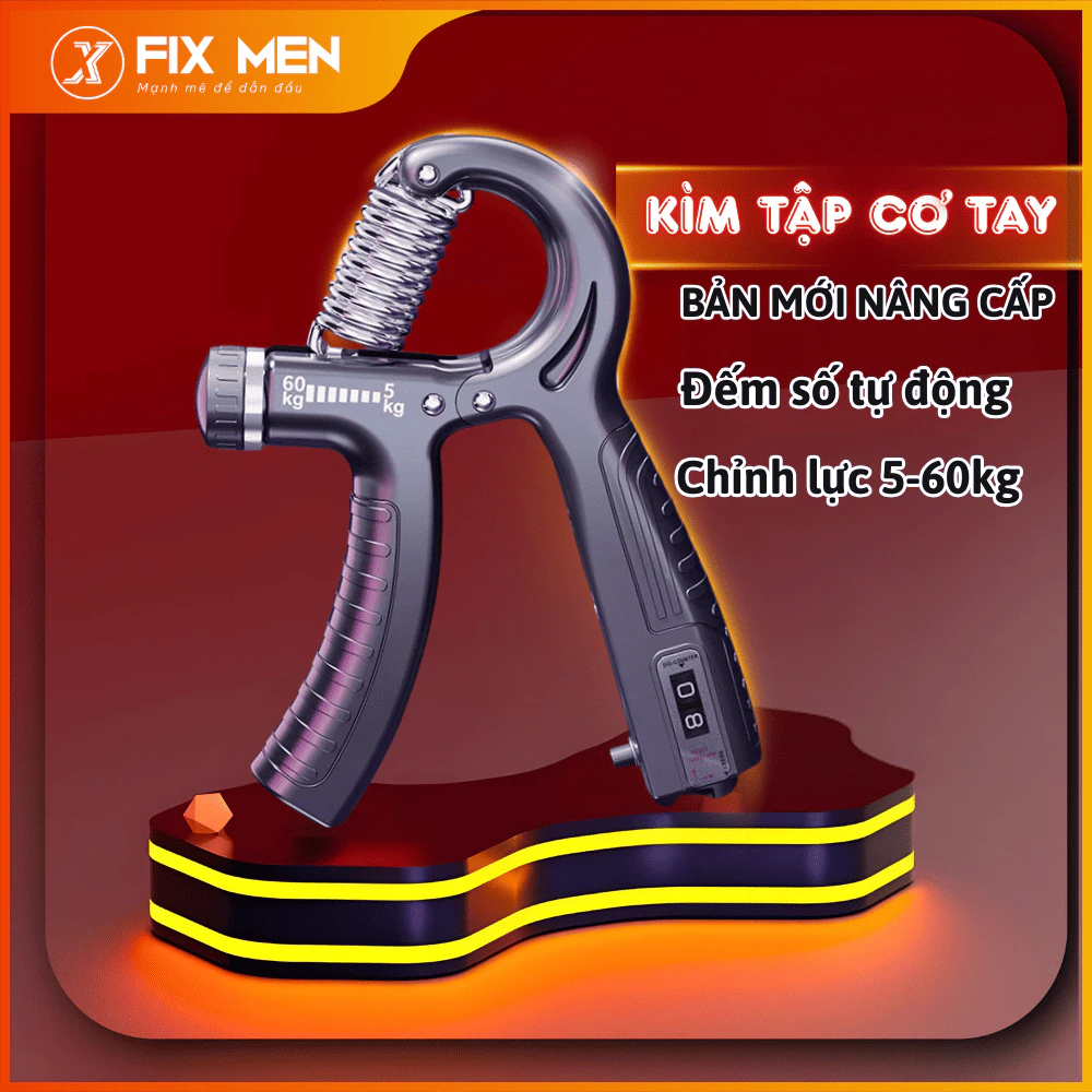 Kìm bóp tay tập cơ tay điều chỉnh lực 5 -60KG, tập luyện sức mạnh cổ và cánh tay - Khoesport