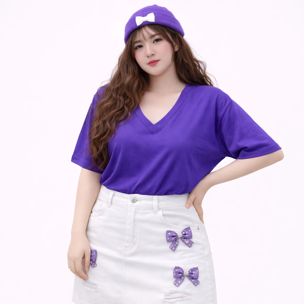 áo thun BIGSIZE cổ tim 7 màu cao cấp xịn- mịn- đẹp