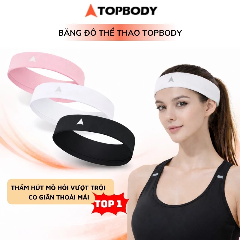 Băng Đô Thể Thao TOPBODY Chất Liệu Cao Cấp Mềm Mịn, Thấm Hút Mồ Hôi, Phong Cách Năng Động - BANGD02