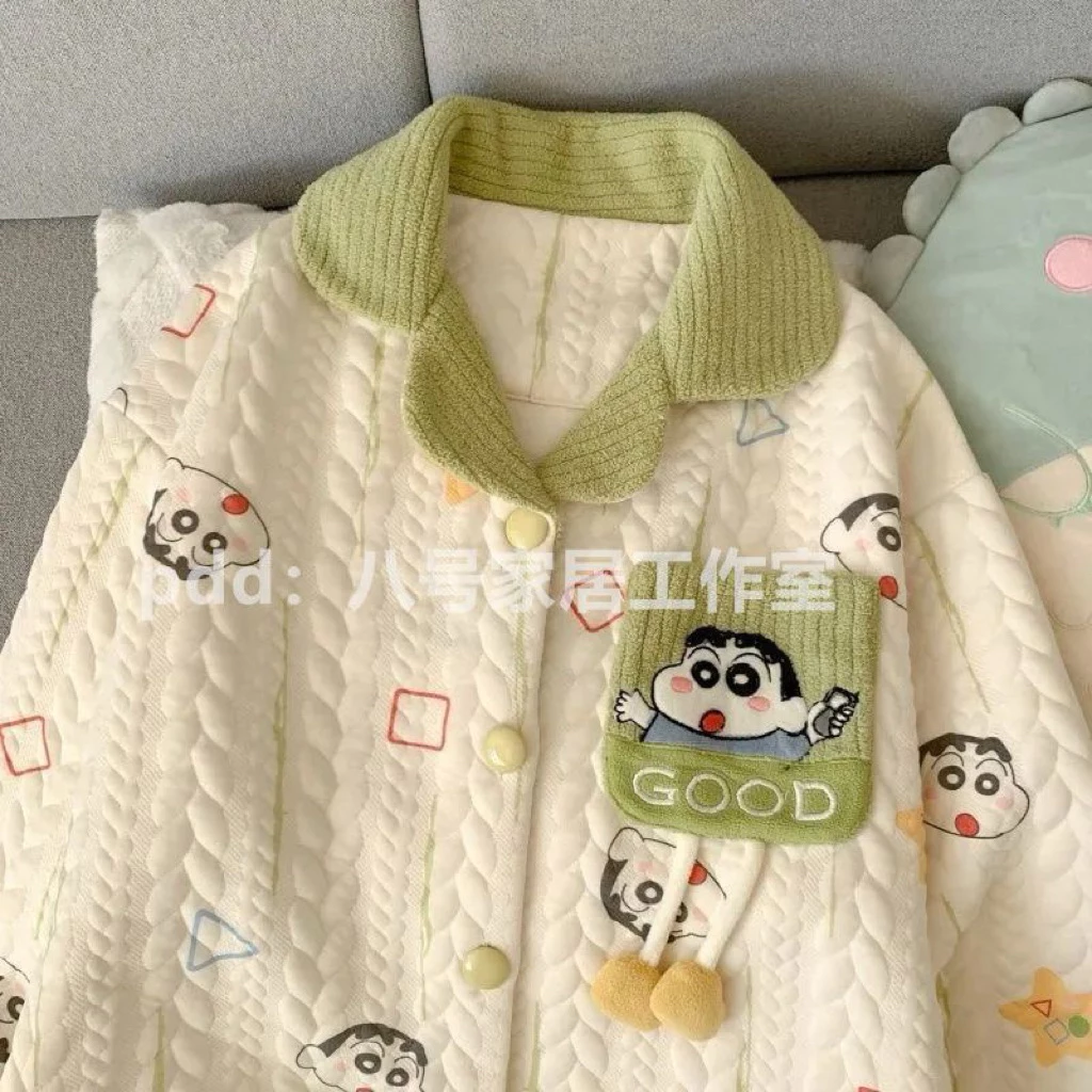 Bộ đồ ngủ bông chần  – Pijama giữ ấm hình cún dễ thương