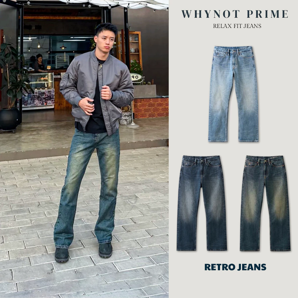 Quần Jeans Nam Ống Suông Đứng WN PRIME Màu Dusty Blue - Quần Bò Nam Suông Đứng Vintage Có BIGSIZE