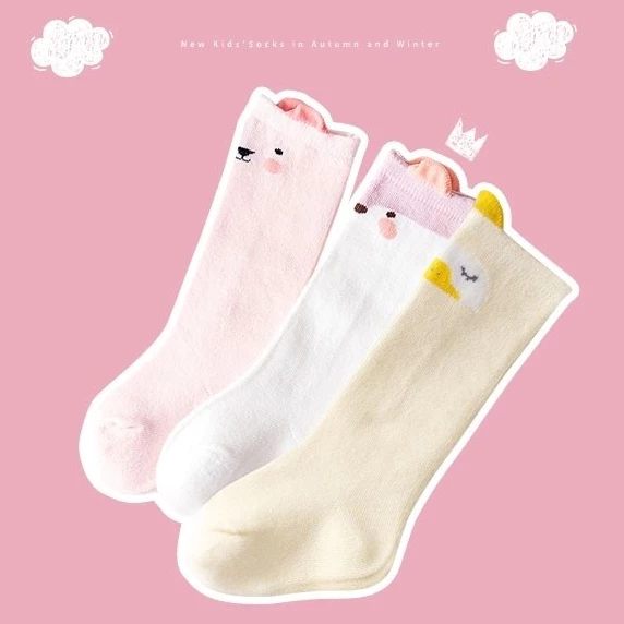 Tất len dài cho bé, vớ dài qua gối hình thú đáng yêu size từ 1 đến 3 tuổi