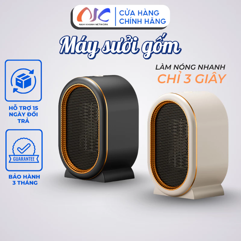 Máy sưởi mini, công nghệ sưởi gốm PTC, không gây khô da, làm ấm nhanh, công suất mạnh mẽ 1200w