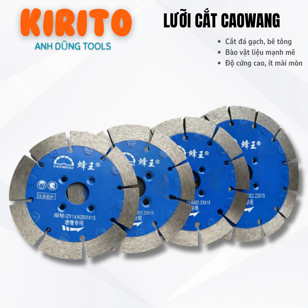 Lưỡi Cắt CaoWang Cắt Tường – Cắt Bê Tông – Cắt Gạch | Phi 114 / 121 / 125 / 133 / 156/170/195/230mm