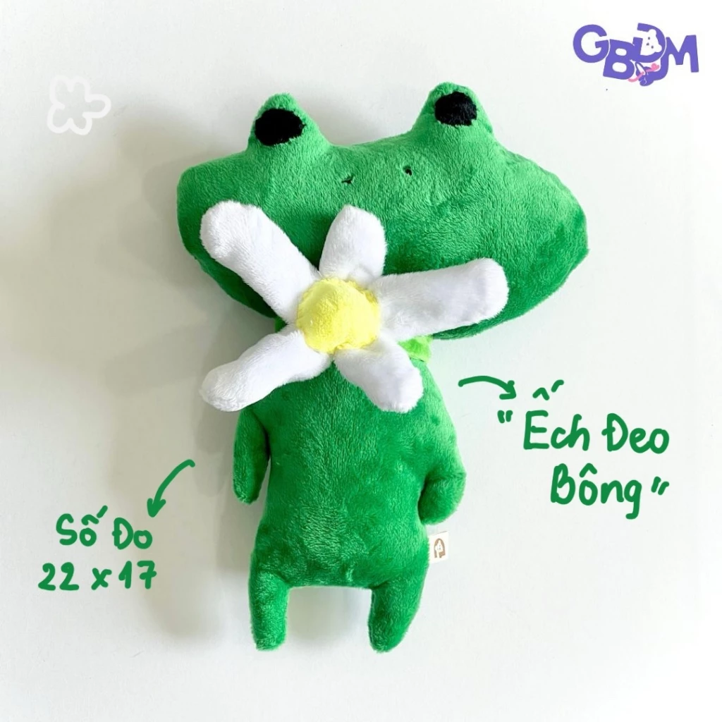 Gấu Bông Đình May ẾCH ĐEO BÔNG