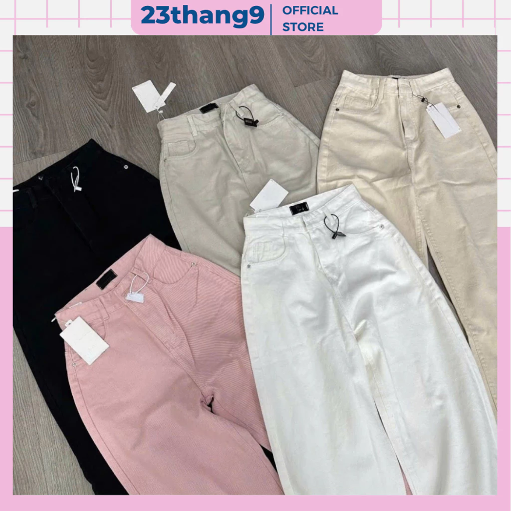 Quần jeans ống rộng lưng cao , quần jean nữ ống suông dày dặn mềm mịn không xù không phai màu hot trend 329