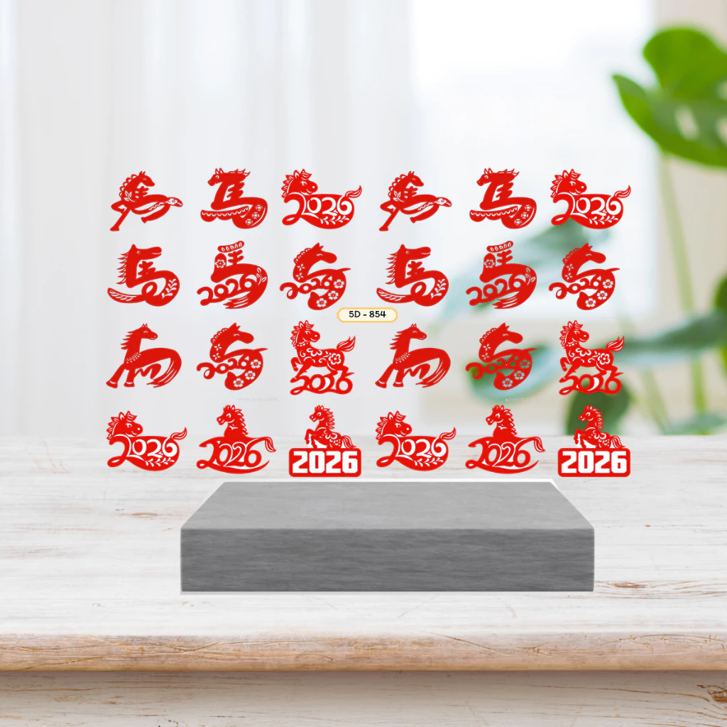 [TẾT] Sticker 5D Dán Móng Mã Mới Tết 2026