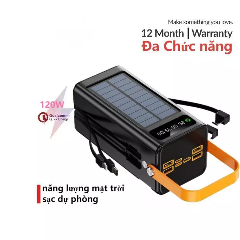 năng lượng mặt trời sạc dự phòng pd120w 50000mah 80000mah pin dự phòng màn hình led tích hợp tích hợp