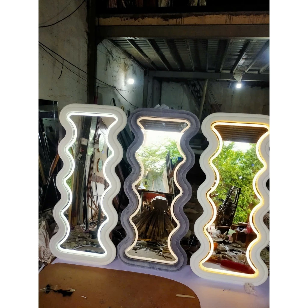 Gương lượn sóng bọc nỉ 2 tầng cao cấp (MIỄN SHIP)