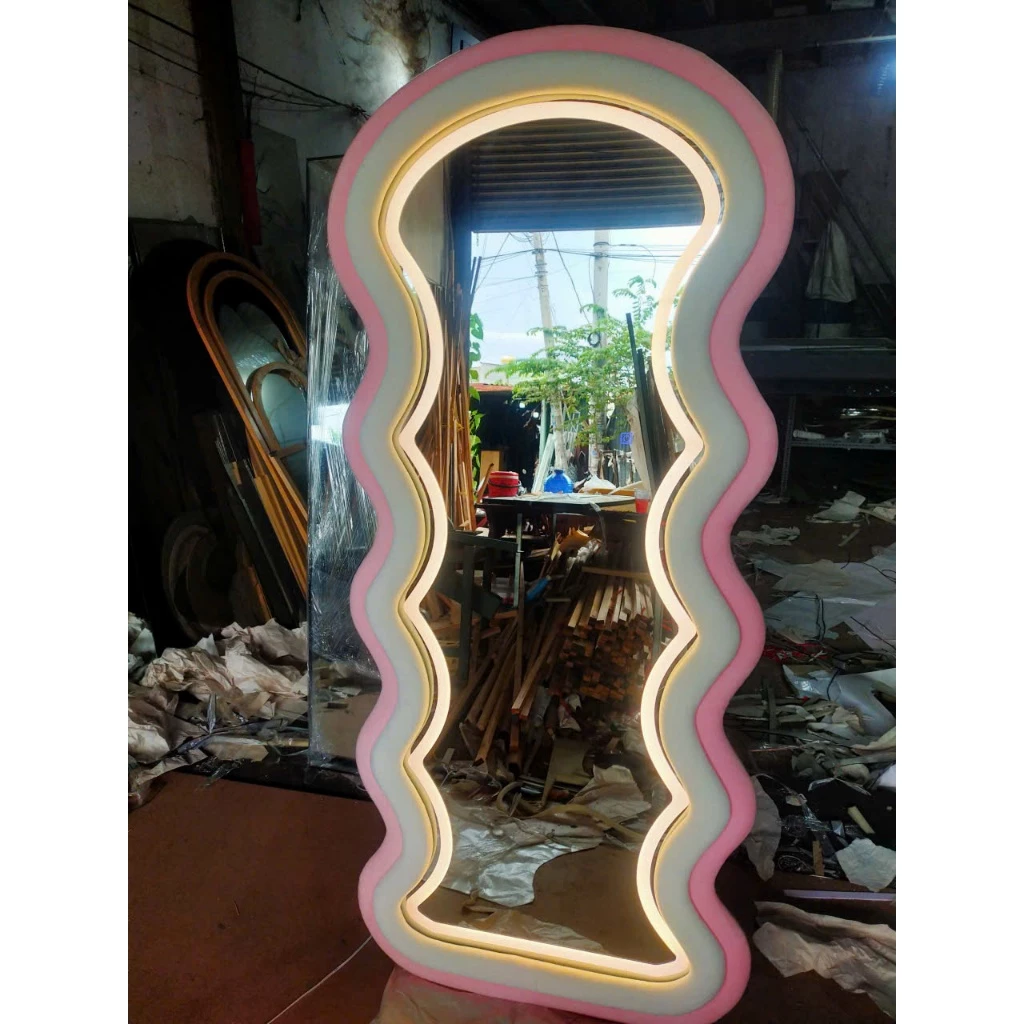 Gương soi toàn thân lượn sóng bọc nỉ cao caapss ( MIỄN PHÍ SHIP)