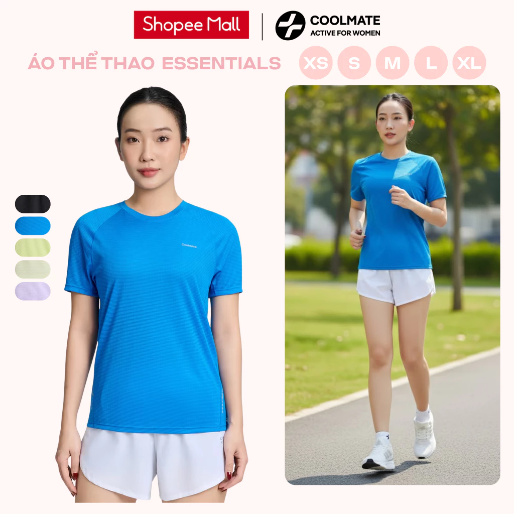 [369K TẶNG QUÀ]Áo thun Nữ thể thao chạy bộ nữ Essentials thoáng khí - Coolmate Active For Women