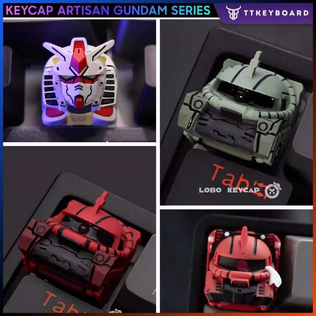 [Hỏa Tốc] Keycap Artisan Lobo Chủ Đề GUNDAM Nhiều Nhân Vật Resin 1U Trang Trí Bàn Phím Cơ Chính Hãng