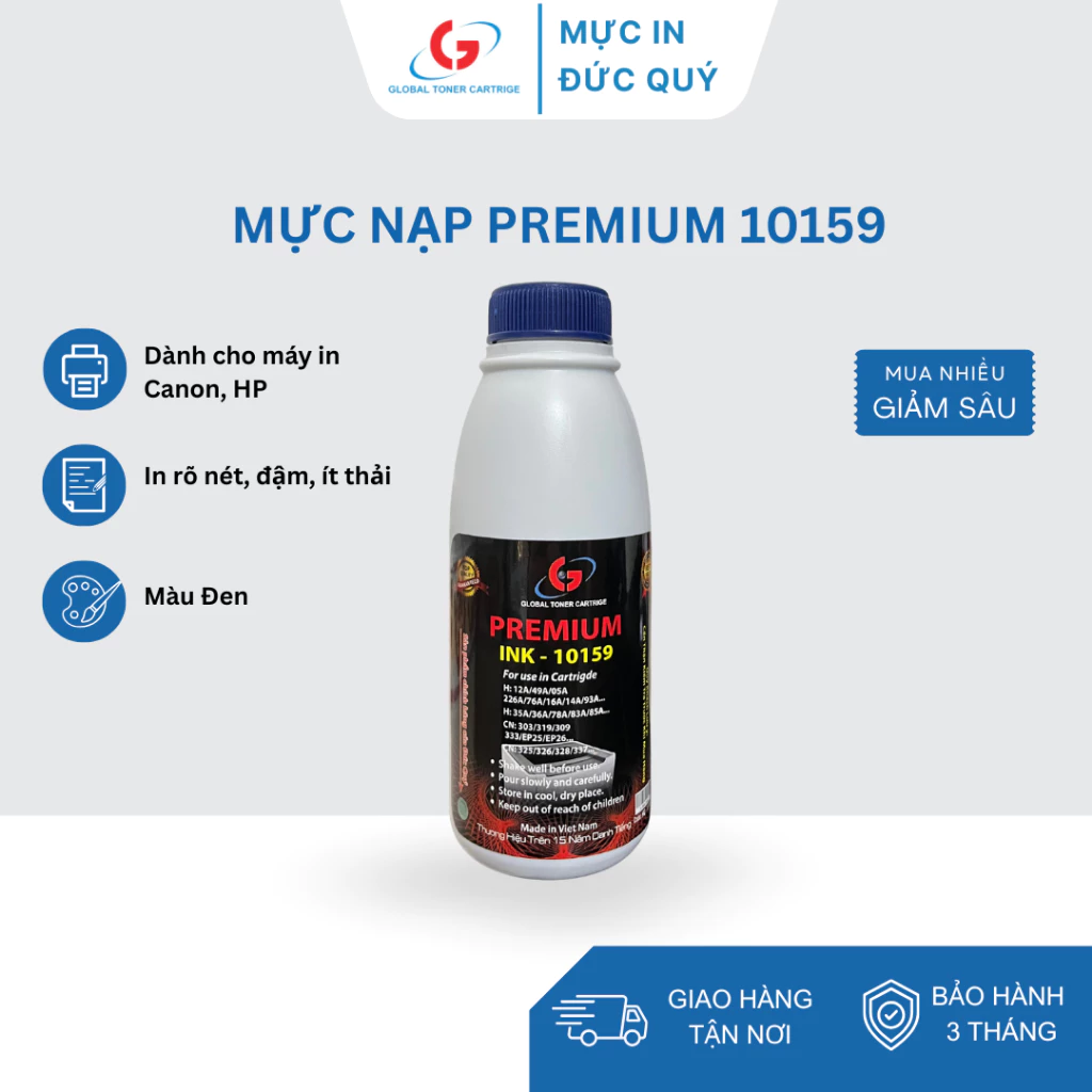 TBVP ĐỨC QUÝ- SỈ 50 chai Mực Nạp Máy In Premium 10159  – Tương Thích Canon LBP 2900 và nhiều mã máy khác.