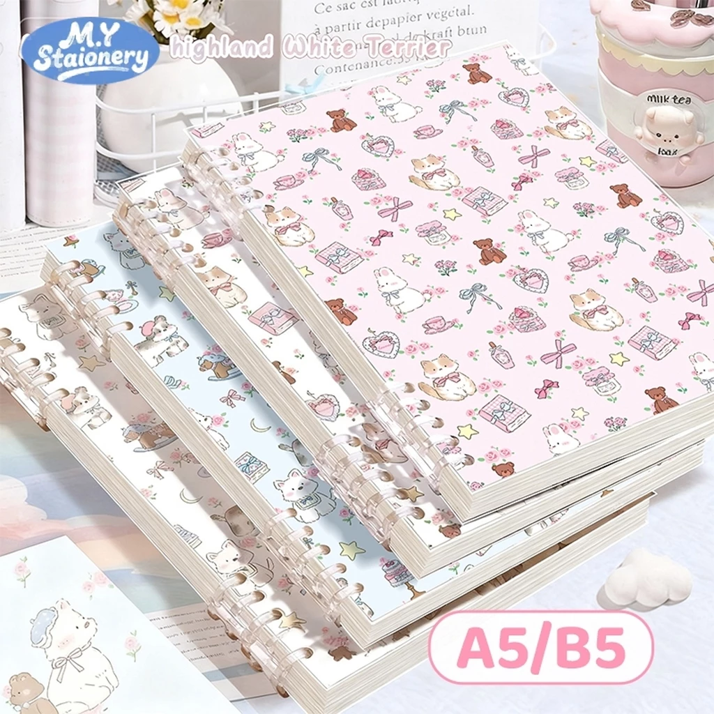 Sổ Còng B5 120 Trang 80gsm M.Y – Thay Ruột Giấy Kẻ Ngang, Sổ Ghi Chép Thú Bông Dễ Thương