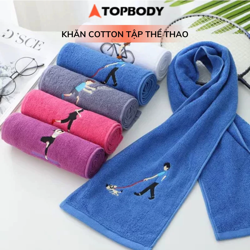 Khăn Cotton Thể Thao tập Gym, Yoga Thấm Hút Mồ Hôi kích thước 110x25cm Topbody - KHAYG01