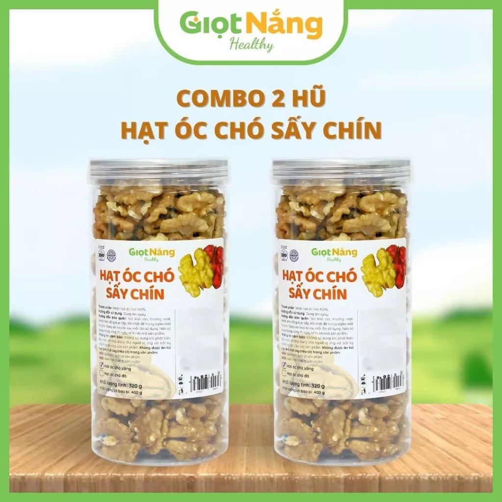 Combo 2 Hộp Hạt Óc Chó Vàng Đỏ Nhập Khẩu Sạch Lành từ Nông Sản Giọt Nắng Dịp Tết Trung Thu