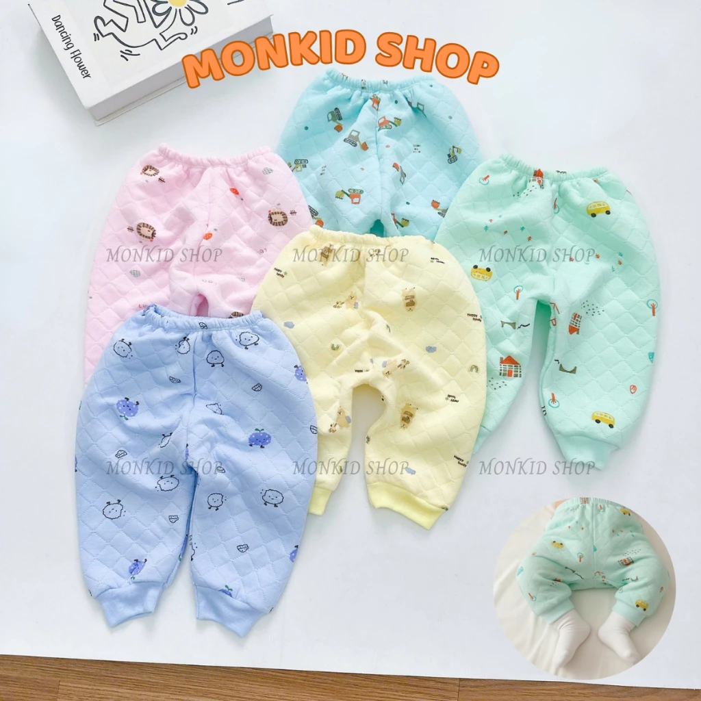 Combo 5 Quần Xốp Trần Bông Mềm Nhẹ Ấm Cho Bé Trai, Bé Gái Size 0-9 Tháng