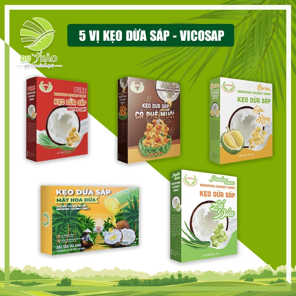 Kẹo dừa SÁP Bến Tre, kẹo dừa VICOSAP đặc sản Bến Tre chính gốc
