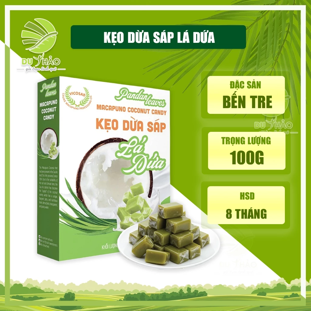 Kẹo dừa SÁP LÁ DỨA Bến Tre, kẹo dừa VICOSAP