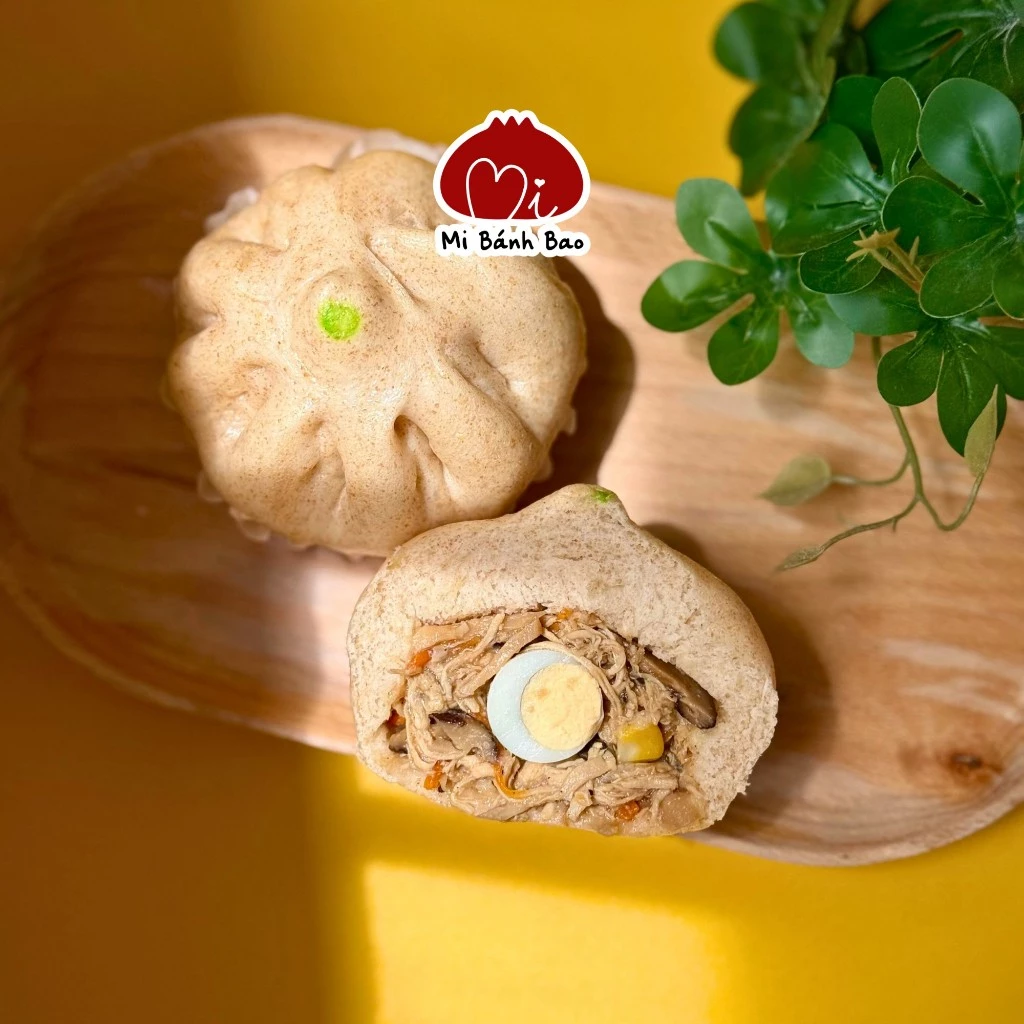 Bánh Bao Gà Nấm Nguyên Cám – Vỏ Bánh Nguyên Cám Dinh Dưỡng, Gà Nấm Đậm Đà – Mi Bánh Bao – Healthy