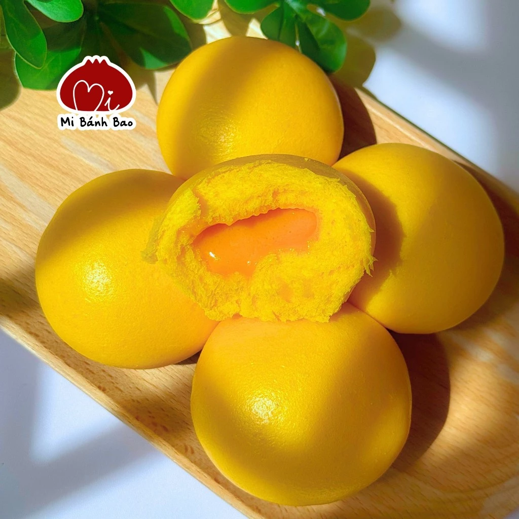Bánh Bao Kim Sa (5 cái) – Nhân Trứng Muối Tan Chảy, Vỏ Mềm Mịn, Bánh Bao Tươi – Mi Bánh Bao