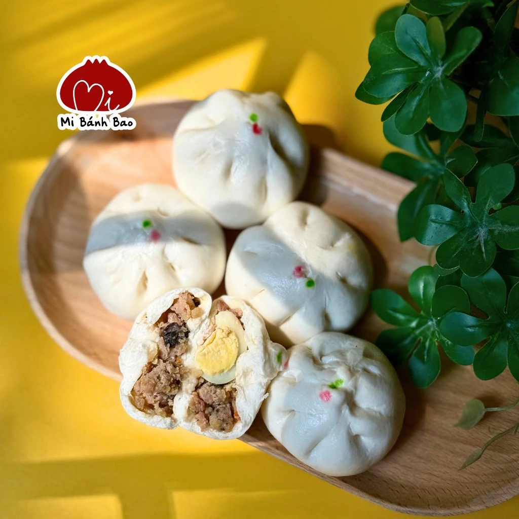 Bánh Bao Nhí Truyền Thống (12 cái) – Nhân Thịt Heo Trứng Cút – Ngon Miệng – Mi Bánh Bao – Hoàn Hảo