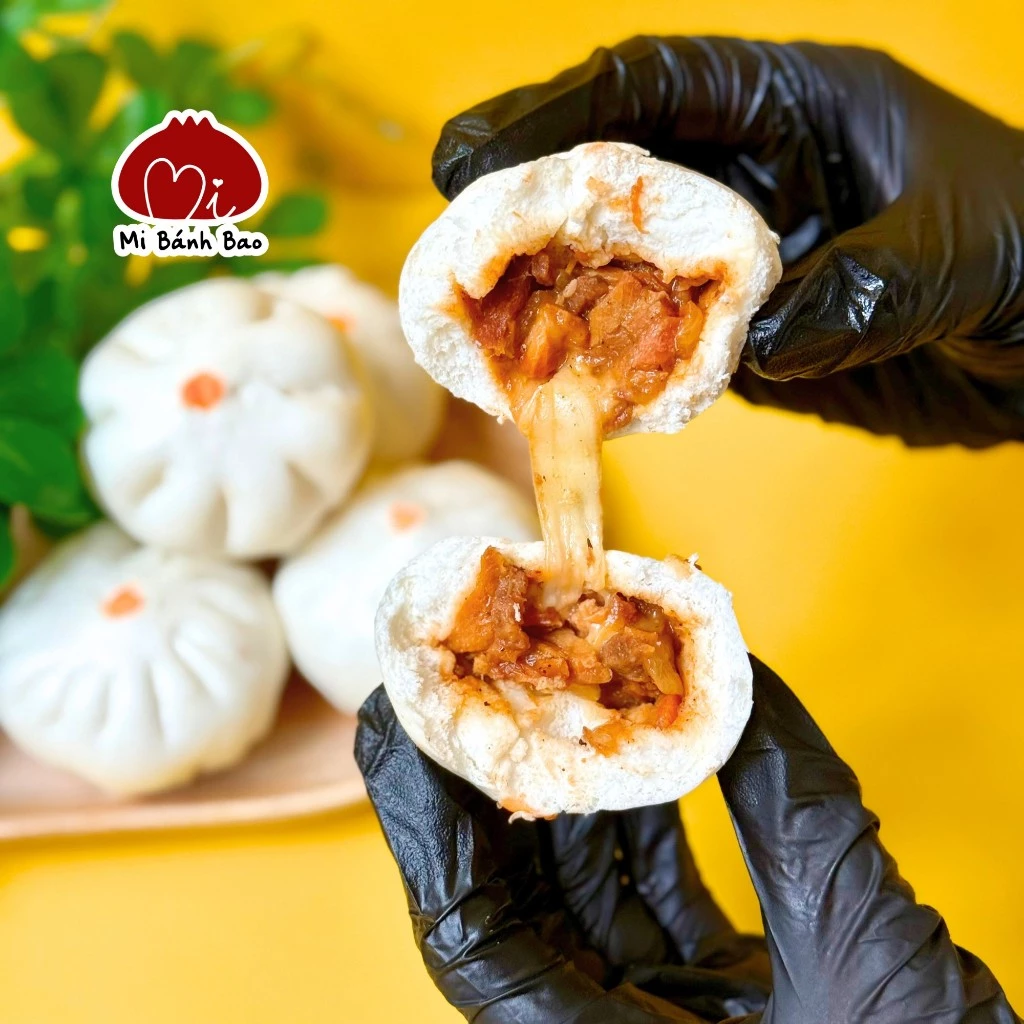 Bánh Bao Nhí Xá Xíu Phô Mai (6 cái) – Vỏ Mềm, Nhân Mặn Ngọt Thơm Béo – Mi Bánh Bao – Bánh Bao Tươi