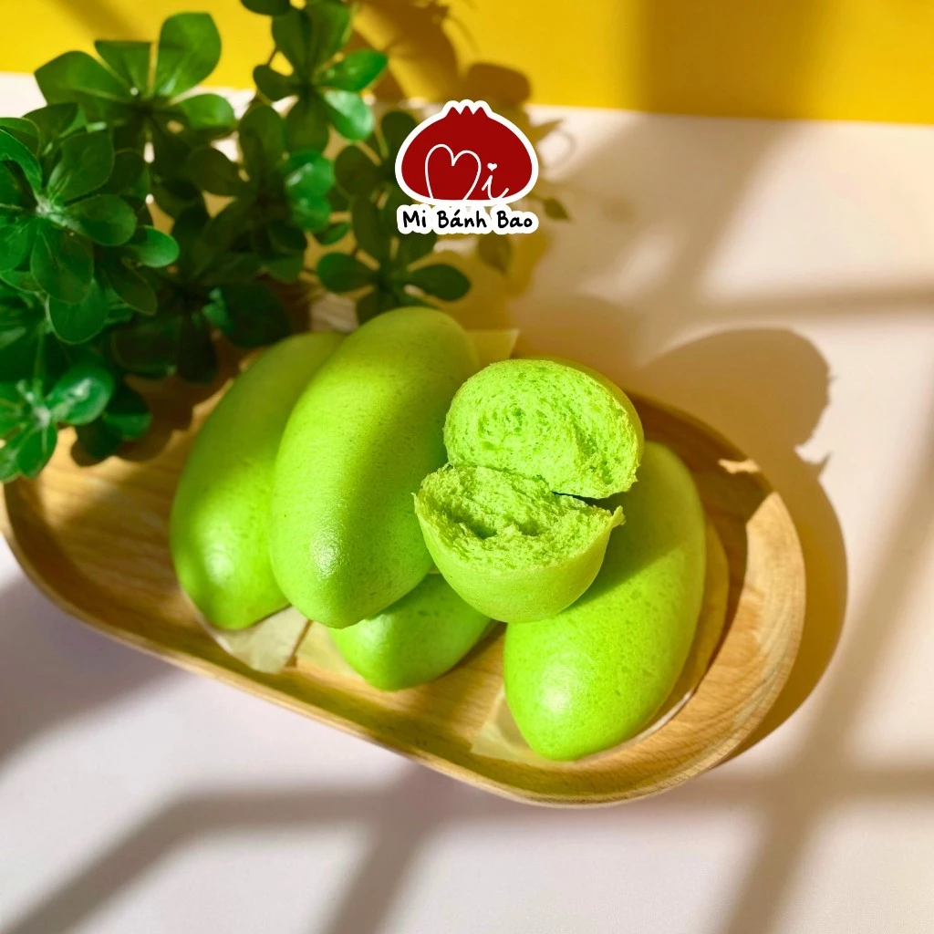 Bánh Bao Màn Thầu Lá Dứa (6 cái)  – Vỏ Xanh Mềm Mịn, Hương Vị Tươi Mát – Mi Bánh Bao – Ăn Healthy