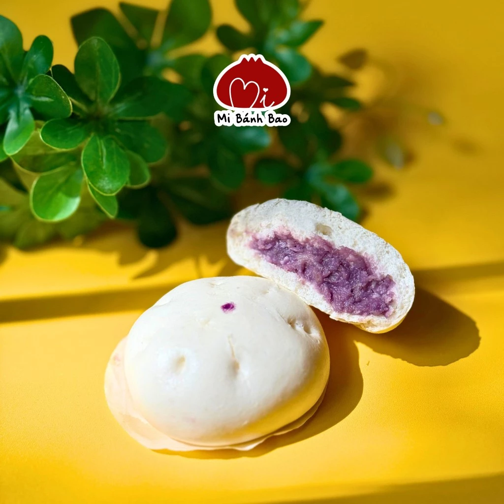 Bánh Bao Nhí Khoai Môn Nước Cốt Dừa (12 cái) – Nhân Khoai Môn Béo Ngậy, Vỏ Mềm Mịn – Mi Bánh Bao