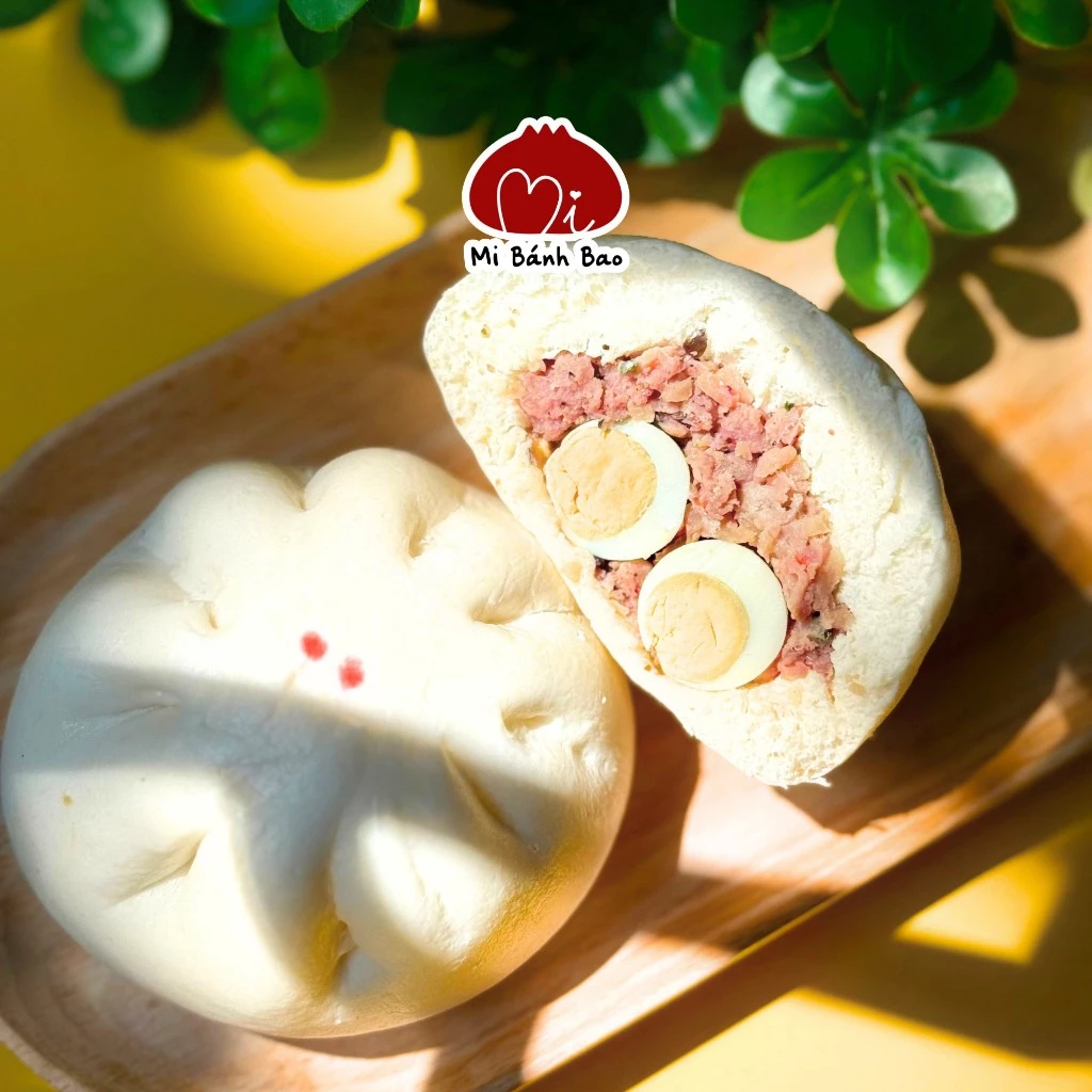 Bánh Bao Truyền Thống - Nhân Thịt Heo 2 Trứng Cút - Vỏ Mềm Xốp Nhân Đậm Đà Thơm Ngon -  Mi Bánh Bao