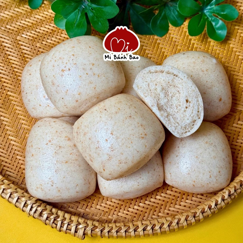 Bánh Bao Màn Thầu Bột Nguyên Cám (16 cái)  – Vỏ Mềm Mịn, Ngọt Thanh – Mi Bánh Bao
