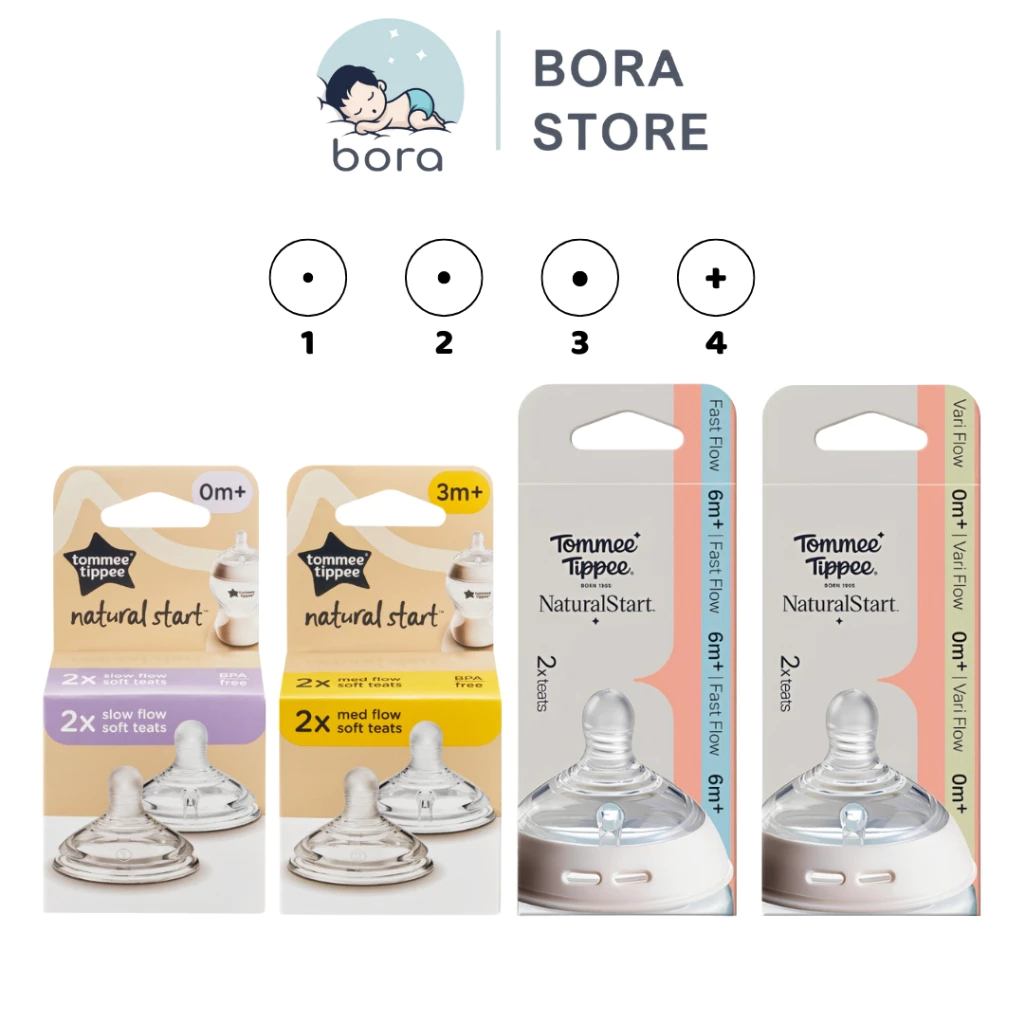 Núm ti Tommee Tippee Natural Start silicon siêu mềm tự nhiên đủ 4 size [Cam kết chính hãng]