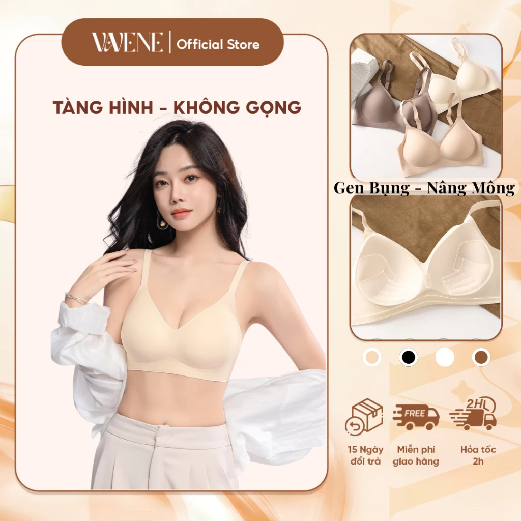 Áo lót nữ đúc SU NON không lộ viền Doris mềm mịn AL106, không gọng, đệm bàn tay Nâng ngực 1cm