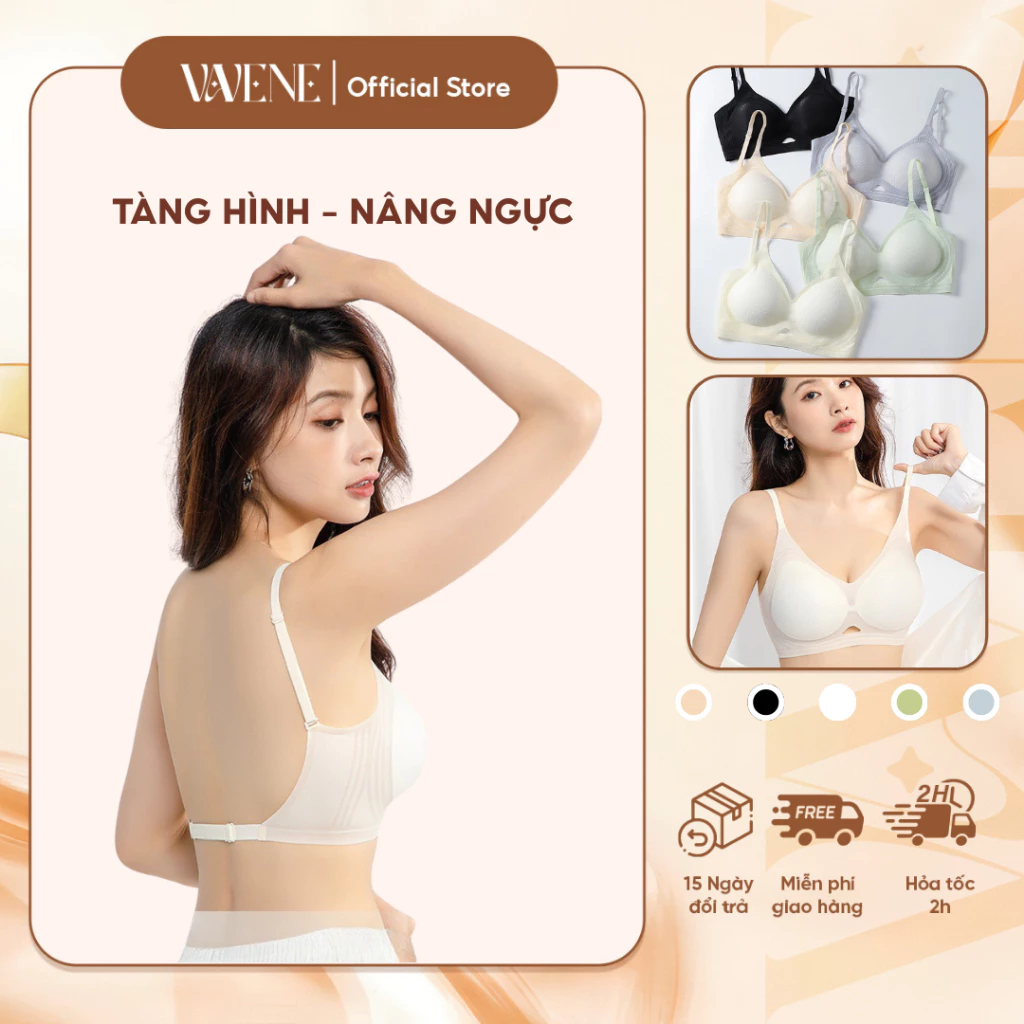 Áo lót nữ DORIS AL489, bra su hở lưng siêu nhẹ đệm 3cm mỏng mịn tàng hình không gọng không lộ viền