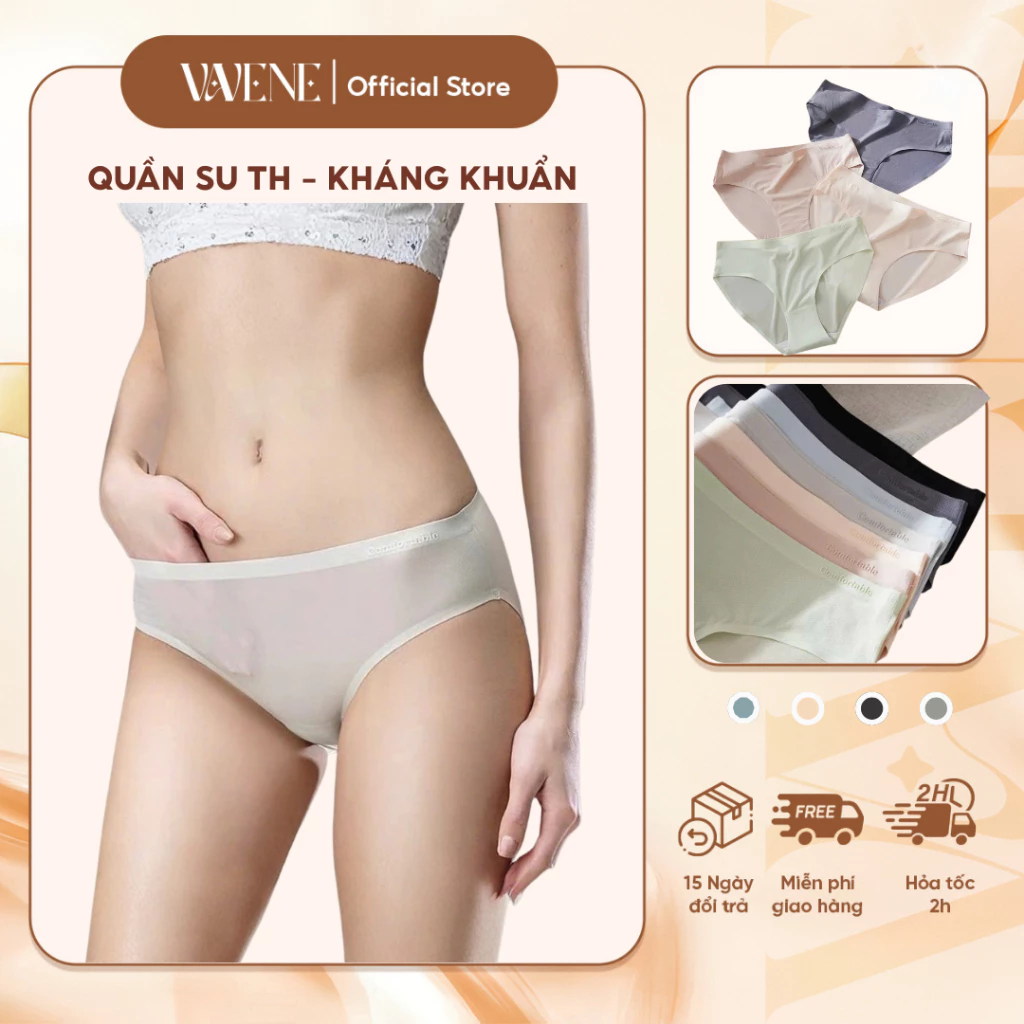 Quần Lót Vanvene -QL9907, QuầnLót Nữ Chất Băng Lụa Thông Hơi Kháng Khuẩn Siêu Tàng Hình Thoáng Khí