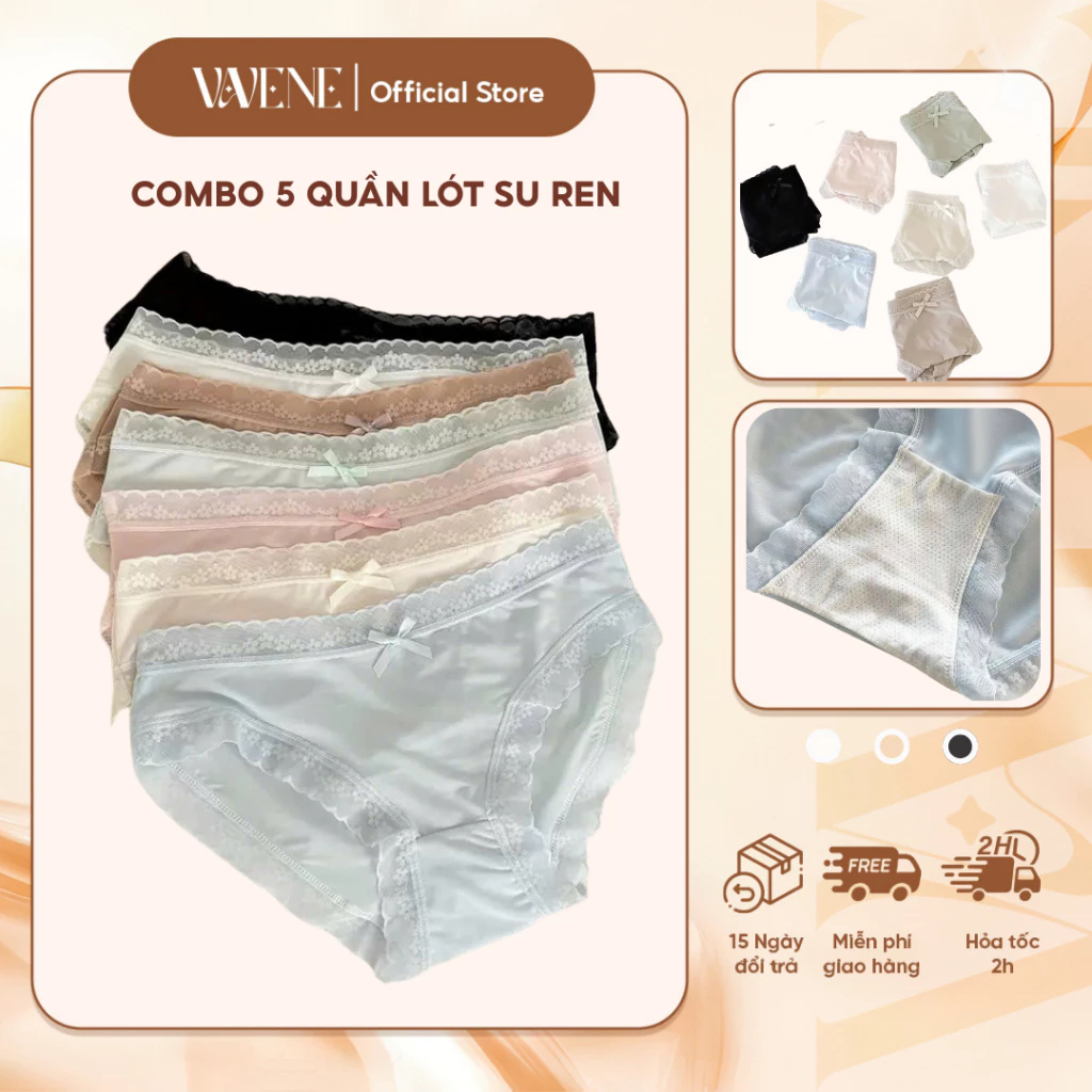 Quần lót nữ Doris, combo 5 quần lót lụa tàng hình siêu mềm mỏng mát lạnh tàng hình co giãn QL1198
