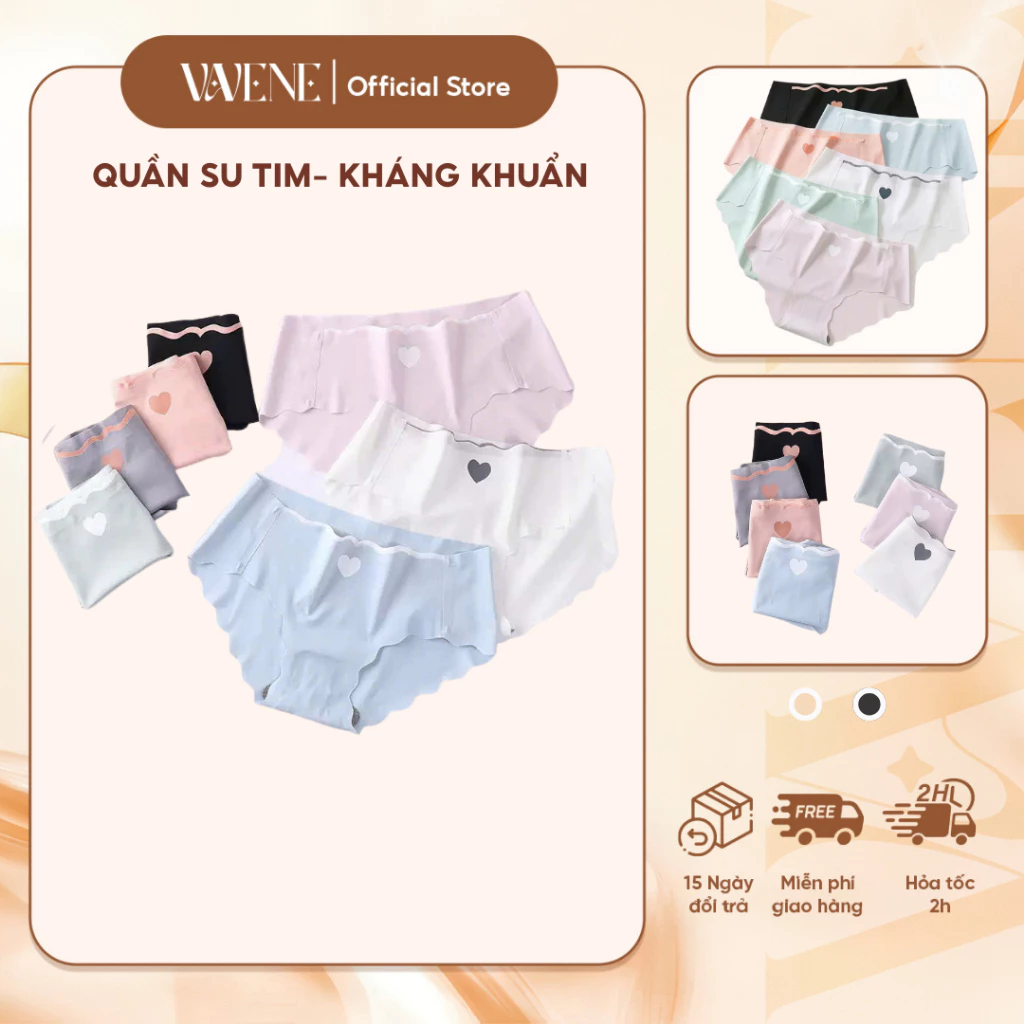 Quần lót su tàng hình VANVENE QL145 THOÁNG MÁT kín đáo quần lót nữ su tim không lộ viền kháng khuẩn