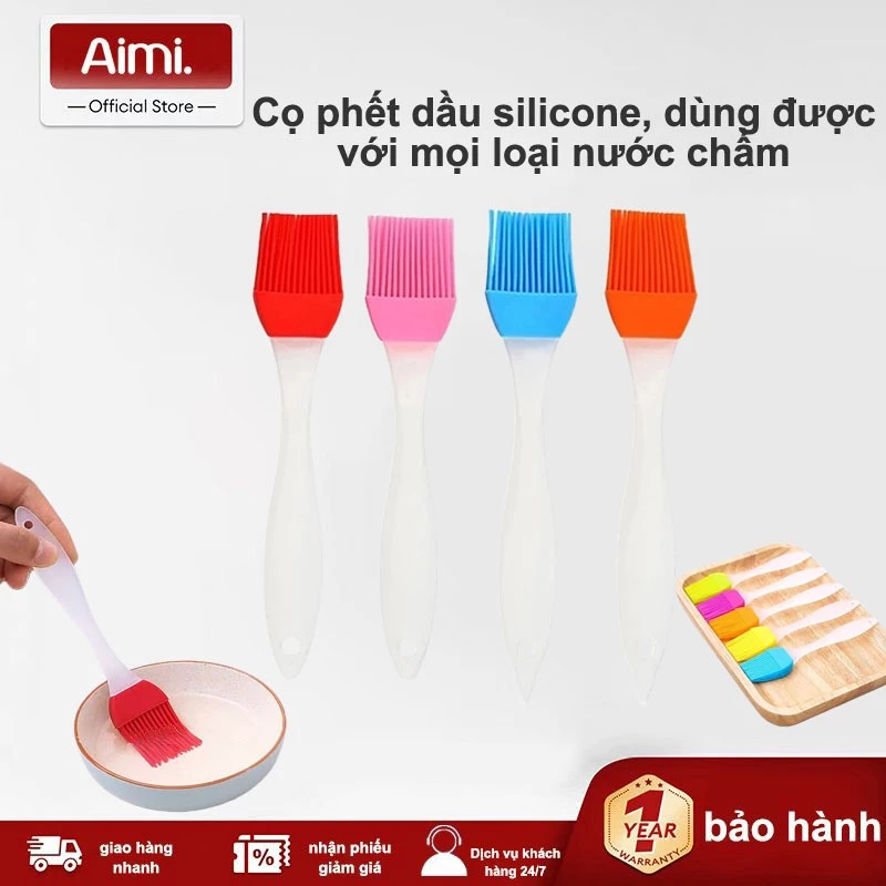 Chổi Quét Dầu Ăn Đồ Nướng - Cọ Quét Mỡ, Quét Mặt Bánh Silicon Cán Trong Chịu Nhiệt Đa Năng