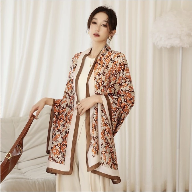 Khăn lụa choàng cổ mỏng nữ đẹp, khăn quàng che nắng thời trang 190cmx80cm