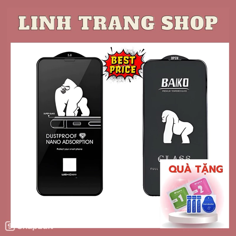(Mua 2 giảm còn 17.900đ/Cái) Kính Cường Lực iPhone Trong Suốt Full Màn Viền Đen 17,16,15,14,13..