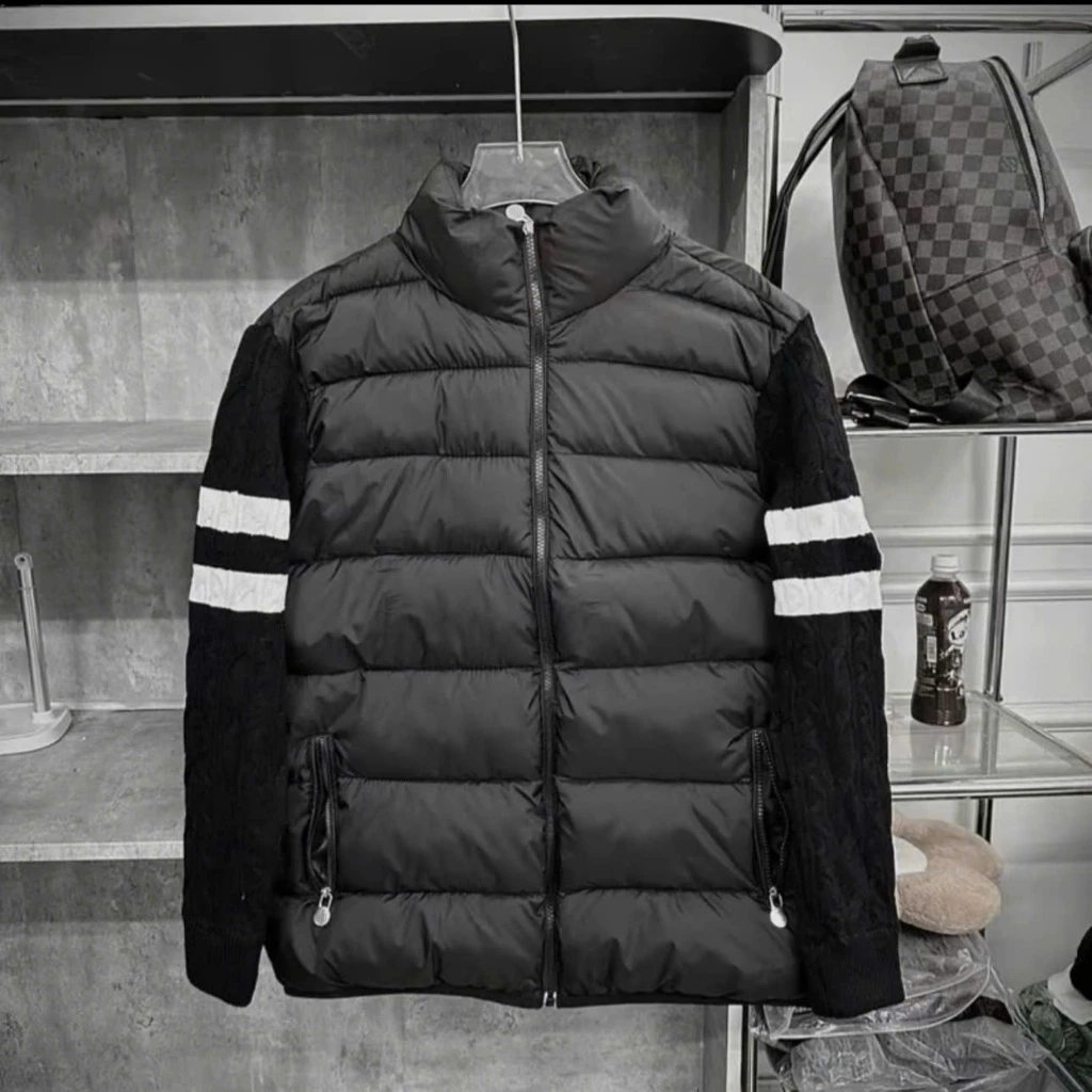 Áo Khoác Phao Trần Bông Cổ Cao, Phối Tay Len Cho Nam Nữ Menswear Jacket Hàng QC 2026