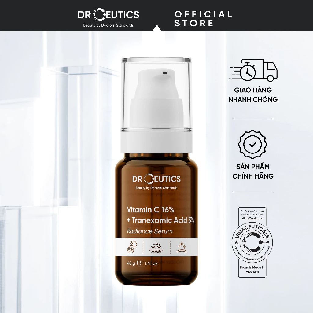 DRCEUTICS Phiên Bản Nâng Cấp Serum Vitamin C 16% DrCeutics Ngăn Ngừa Lão Hóa Và Làm Sáng Da 40g