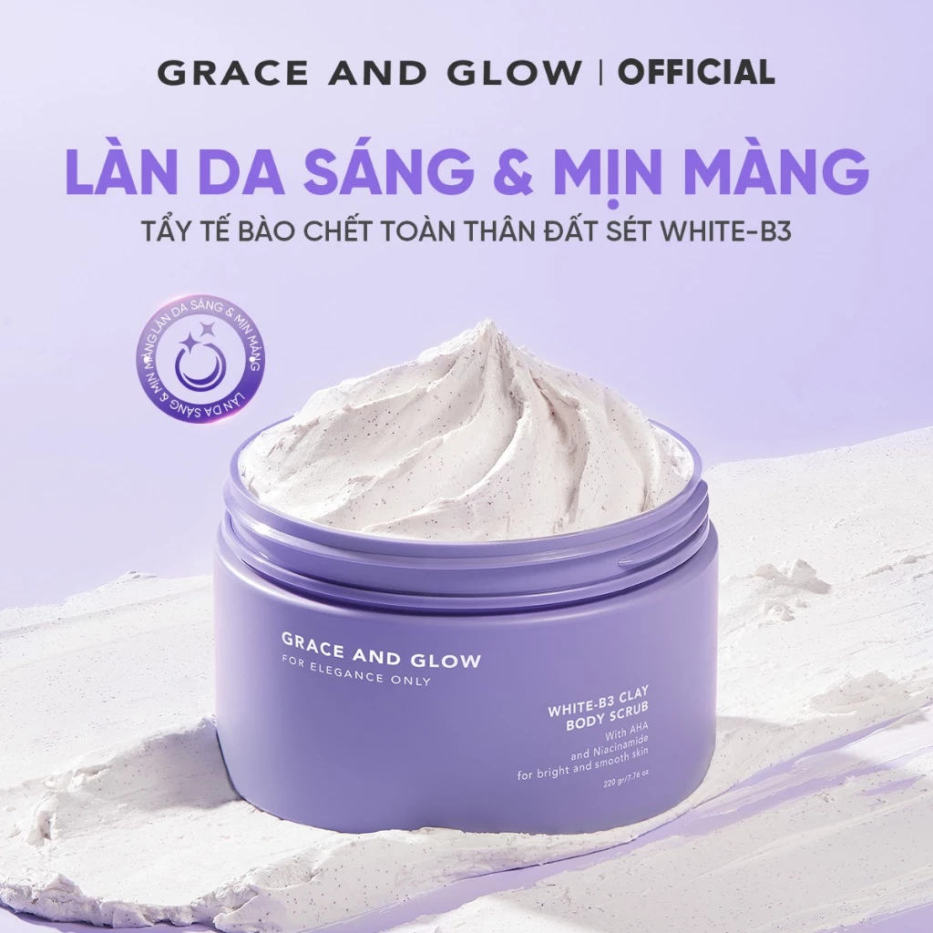 Grace and Glow Tẩy tế bào chết toàn thân sáng da B3 BRIGHTENING SCRUB 220g