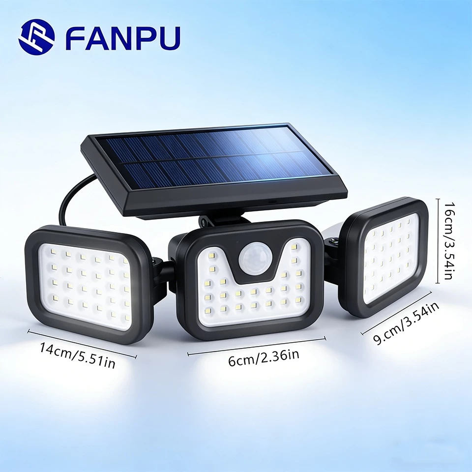 Đèn Năng Lượng Mặt Trời Chất Liệu ABS Cảm Biến Hồng Ngoại, Tiết Kiệm Điện, Sân Vườn Ngoài Trời