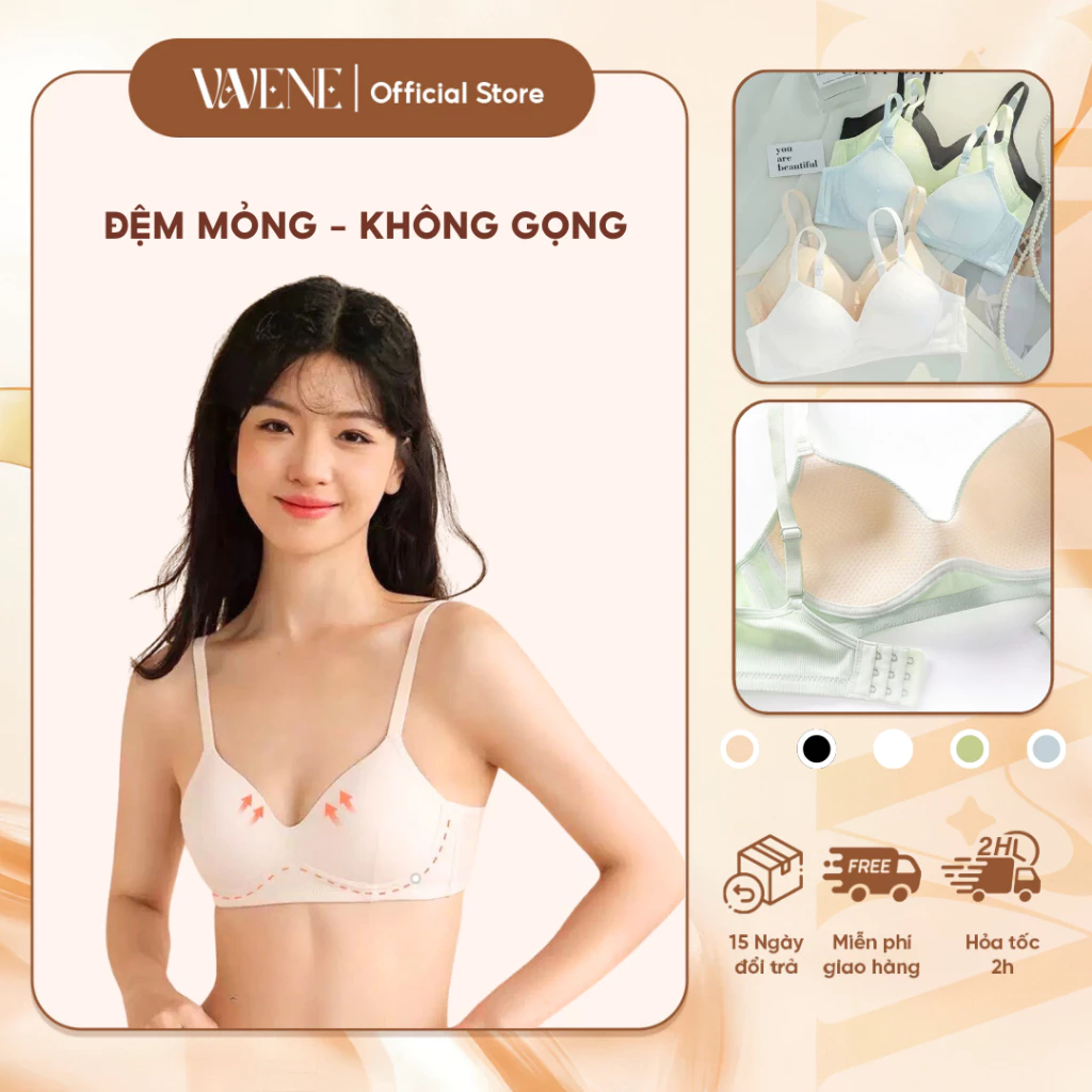 Áo lót nữ đệm mỏng DORIS AL625, Áo ngực học sinh không gọng cotton gân tăm đệm mỏng vạt chéo sexy mềm mại